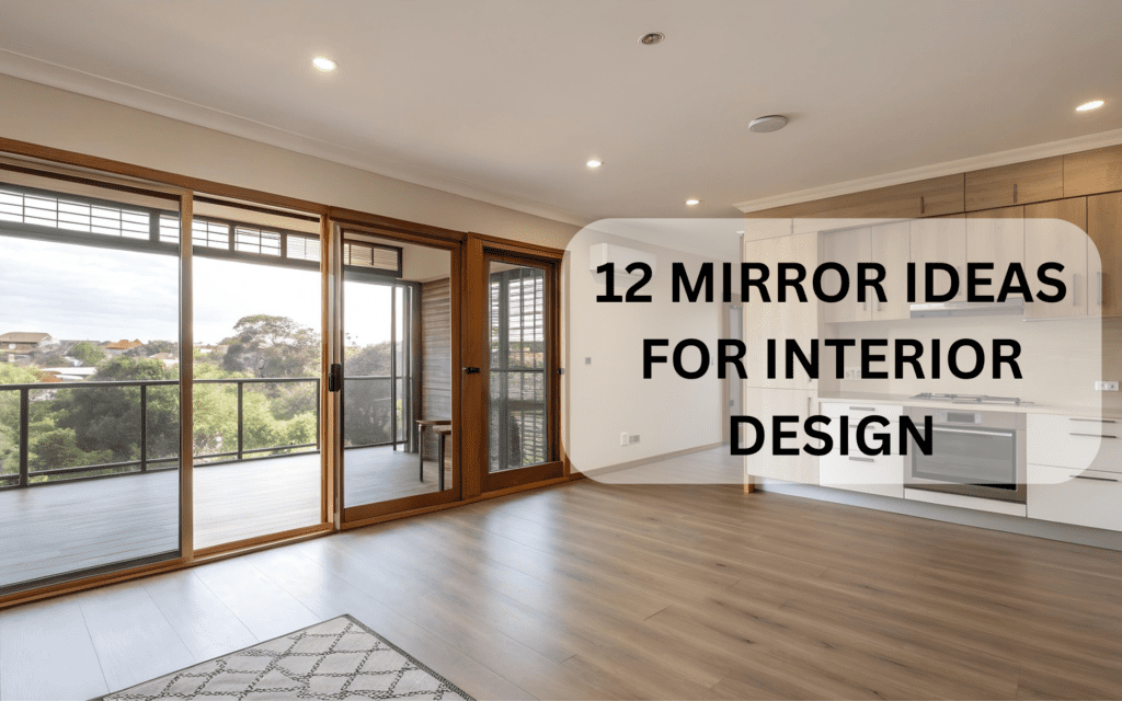 modern mirror wall in living room interior design